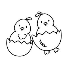 baby chicks icon, baby chicks line art - simple line art of baby chicks, perfect for baby chicks logos and icons