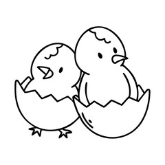 baby chicks icon, baby chicks line art - simple line art of baby chicks, perfect for baby chicks logos and icons