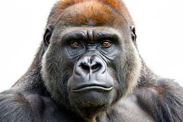 Obraz premium cross river gorilla isolated on white background