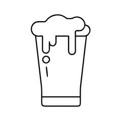 beer pint icon, beer pint line art - simple line art of beer pint, perfect for beer pint logos and icons