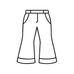 bell bottom trousers icon, bell bottom trousers line art - simple line art of bell bottom trousers, perfect for bell bottom trousers logos and icons
