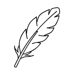 Obraz premium bird feather icon, bird feather line art - simple line art of bird feather, perfect for bird feather logos and icons