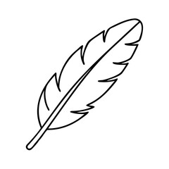bird feather icon, bird feather line art - simple line art of bird feather, perfect for bird feather logos and icons