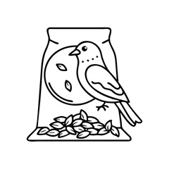 bird seed icon, bird seed line art - simple line art of bird seed, perfect for bird seed logos and icons
