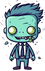 Undead Zombie with Bloodshot Eyes Walking Zombie with Limping Leg Vector