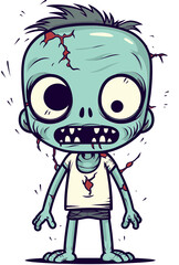 Horror Zombie with Ragged Pants Undead Zombie with Scaly Skin PNG