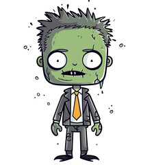 Undead Zombie with Unraveled Clothes Zombie with Dirty Hands PNG