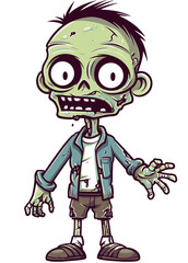 Undead Zombie with Deep Cuts Zombie with Blood-Drenched Shirt PNG