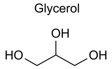 Chemical structure of glycerol, drug substance