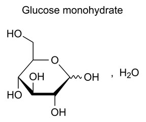 Chemical structure of glucose monohydrate, drug substance