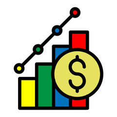 Market Rally Vector Filled Icon Design