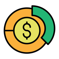 Asset Allocation Vector Filled Icon Design