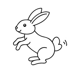 bunny hopping icon, bunny hopping line art - simple line art of bunny hopping, perfect for bunny hopping logos and icons
