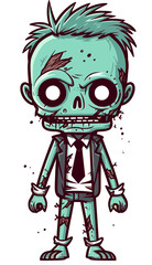 Zombie with Pale Complexion Undead Zombie with Stiff Limbs Vector
