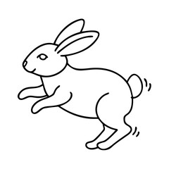 bunny hopping icon, bunny hopping line art - simple line art of bunny hopping, perfect for bunny hopping logos and icons