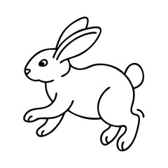 bunny hopping icon, bunny hopping line art - simple line art of bunny hopping, perfect for bunny hopping logos and icons