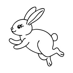 bunny hopping icon, bunny hopping line art - simple line art of bunny hopping, perfect for bunny hopping logos and icons