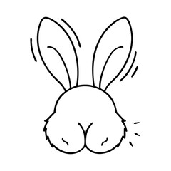 bunny tail icon, bunny tail line art - simple line art of bunny tail, perfect for bunny tail logos and icons