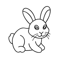 bunny rabbit icon, bunny rabbit line art - simple line art of bunny rabbit, perfect for bunny rabbit logos and icons