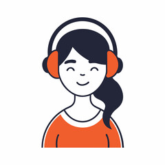 girl with headphones
