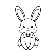 Obraz premium bunny with bow tie icon, bunny with bow tie line art - simple line art of bunny with bow tie, perfect for bunny with bow tie logos and icons