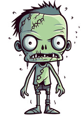 Zombie with Fallen Limbs PNG Horror Zombie with Bleeding Mouth Vector
