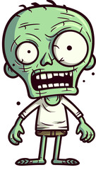 Undead Zombie with Decayed Face Zombie with Fallen Limbs PNG