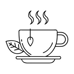 calming tea icon, calming tea line art - simple line art of calming tea, perfect for calming tea logos and icons
