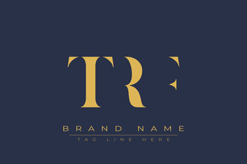 TRF abstract letter logo design. This logo is designed by three abstract letters.
