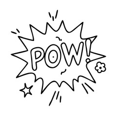cartoon pow icon, cartoon pow line art - simple line art of cartoon pow, perfect for cartoon pow logos and icons