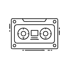 cassette player icon, cassette player line art - simple line art of cassette player, perfect for cassette player logos and icons