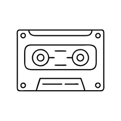 cassette tape icon, cassette tape line art - simple line art of cassette tape, perfect for cassette tape logos and icons