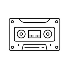 cassette player icon, cassette player line art - simple line art of cassette player, perfect for cassette player logos and icons