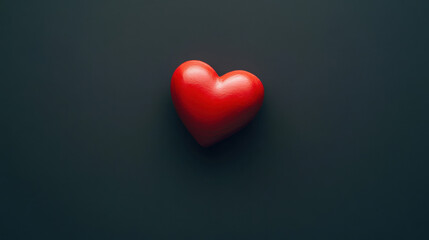 A glowing red heart floats in darkness, symbolizing warmth and gratitude in simplicity.