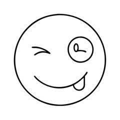 Fototapeta premium cheeky wink icon, cheeky wink line art - simple line art of cheeky wink, perfect for cheeky wink logos and icons