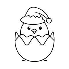chick with eggshell hat icon, chick with eggshell hat line art - simple line art of chick with eggshell hat, perfect for chick with eggshell hat logos and icons