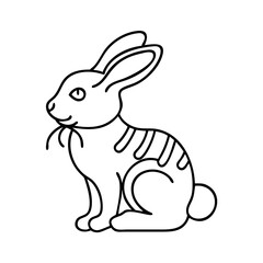 chocolate bunny icon, chocolate bunny line art - simple line art of chocolate bunny, perfect for chocolate bunny logos and icons