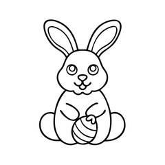 Fototapeta premium chocolate bunny icon, chocolate bunny line art - simple line art of chocolate bunny, perfect for chocolate bunny logos and icons