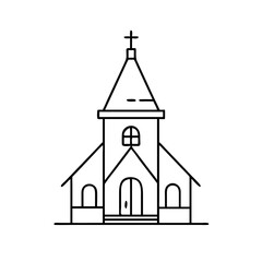 church steeple icon, church steeple line art - simple line art of church steeple, perfect for church steeple logos and icons