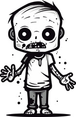 Fototapeta premium Zombie with Chewed-Up Flesh PNG Undead Zombie with Ripped Clothing Vector