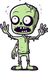 Undead Zombie with Crawling Hands PNG Zombie with Exposed Veins Vector
