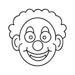 Obraz premium clown face icon, clown face line art - simple line art of clown face, perfect for clown face logos and icons