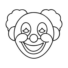 clown face icon, clown face line art - simple line art of clown face, perfect for clown face logos and icons