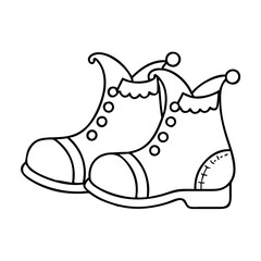 clown shoes icon, clown shoes line art - simple line art of clown shoes, perfect for clown shoes logos and icons