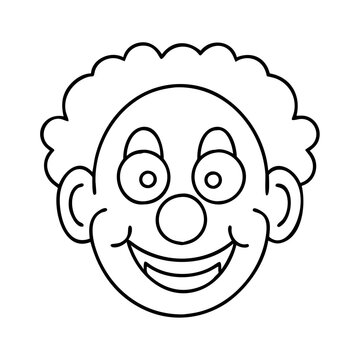 recommend clip art: clown face icon, clown face line art - simple line art of clown face, perfect for clown face logos and icons