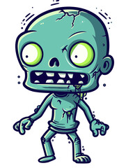Zombie with Crumbling Jaw Undead Zombie with Swollen Lips PNG