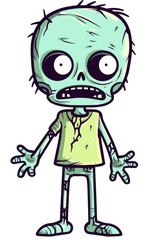Zombie with Mangled Face Walking Zombie with Sunken Eyes PNG