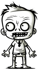 Walking Zombie with Sunken Eyes PNG Zombie with Lopsided Body Vector