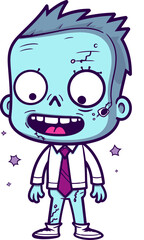 Obraz premium Zombie with Lopsided Body Undead Zombie with Rotten Teeth SVG