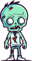 Zombie with Open Wound Horror Zombie with Disfigured Face SVG